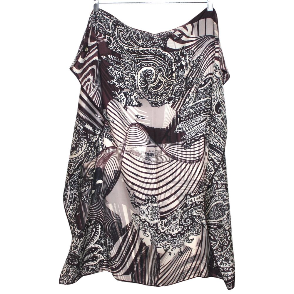 Aker 100% Silk Multi Color Patterned Square Large… - image 5